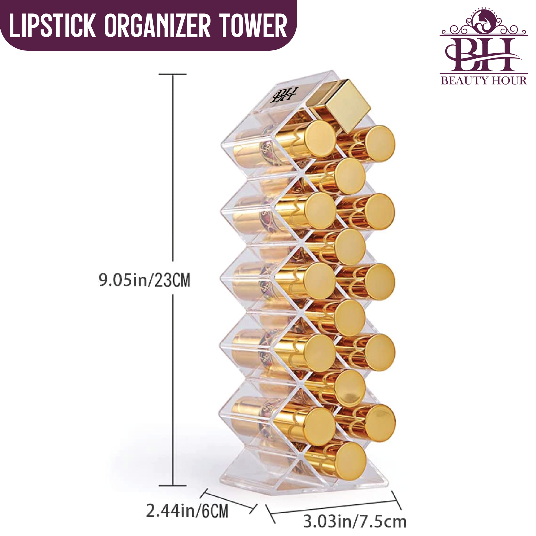 16 Grid Acrylic Lipstick Organizer